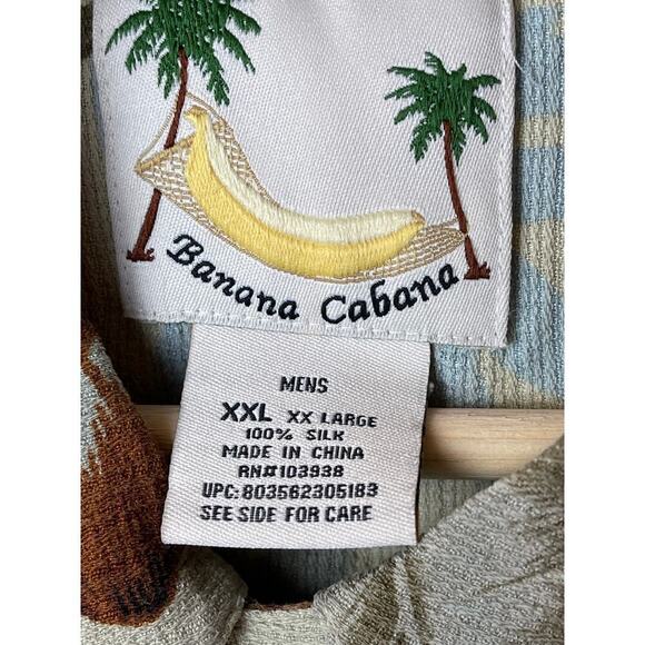Banana Cabana Tan Short Sleeve Hawaiian Shirt Men's Size XXL - Picture 3 of 6
